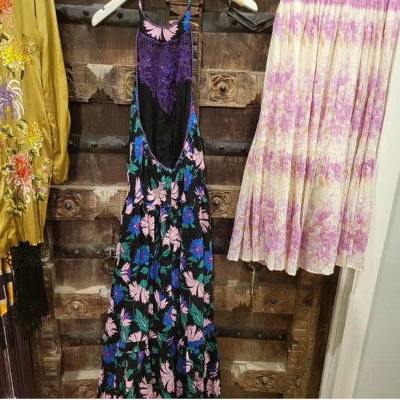 Chasing Unicorns Early Morning Rain Halter Maxi Dress Sz S - Picture 12 of 15